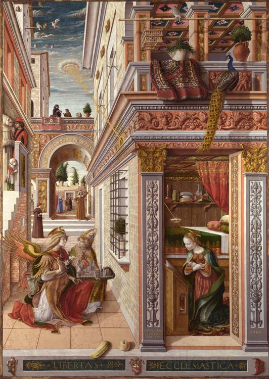 Carlo Crivelli Annunciation whit St Emidius (mk08) Norge oil painting art